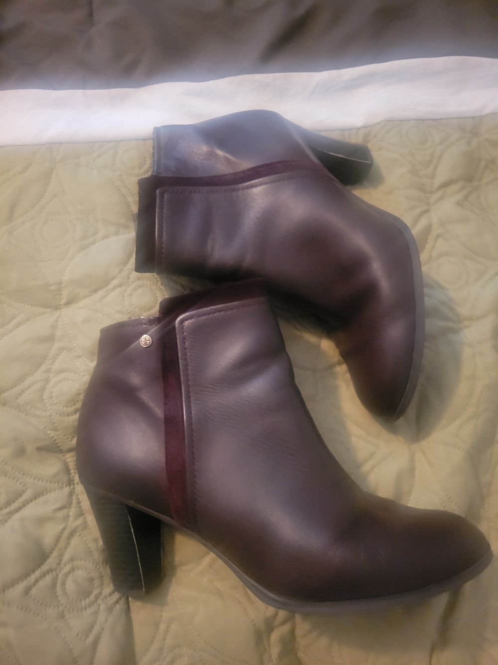 Women's Ankle Booties - Dark Brown Leather Heel